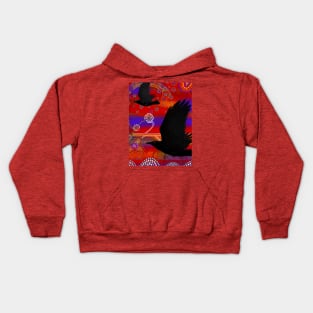 Australian Aboriginal-themed Sunset on a Lake Artwork Kids Hoodie